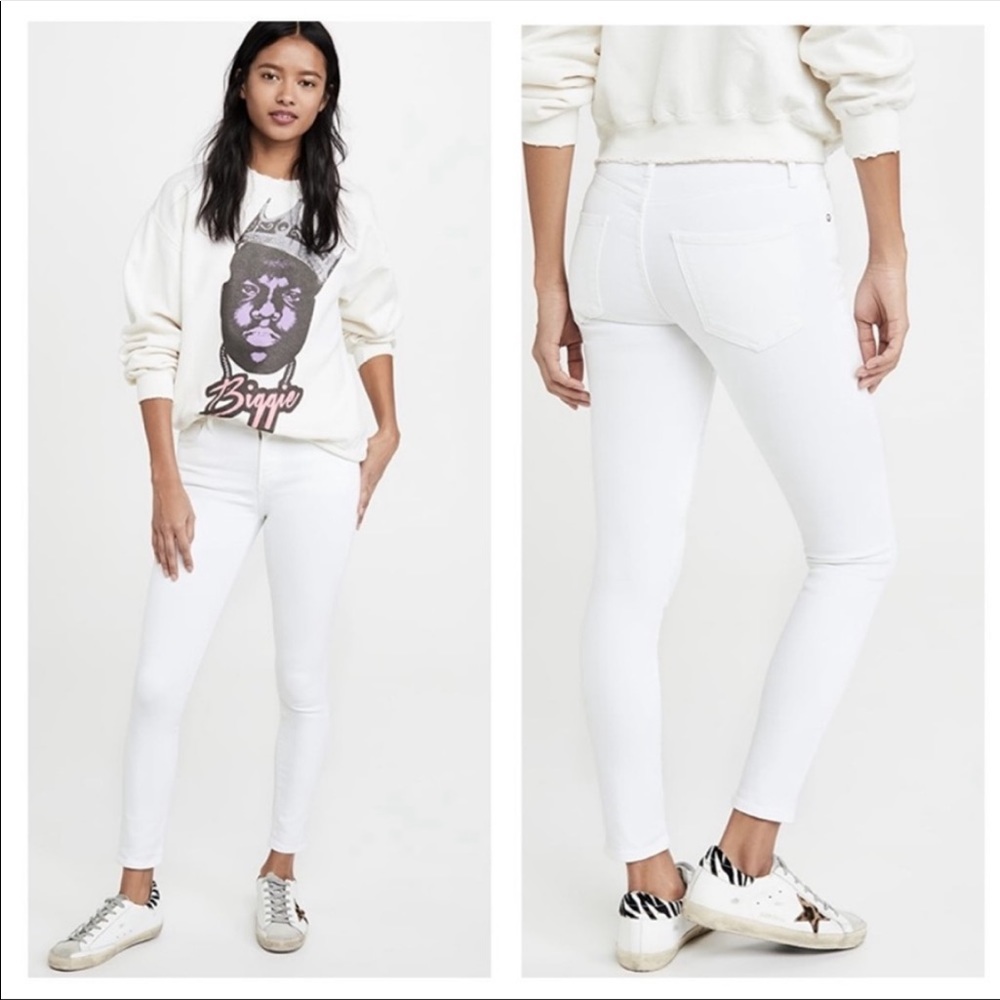 NWOT Agolde Sophie Mid Rise Skinny Jeans White 28